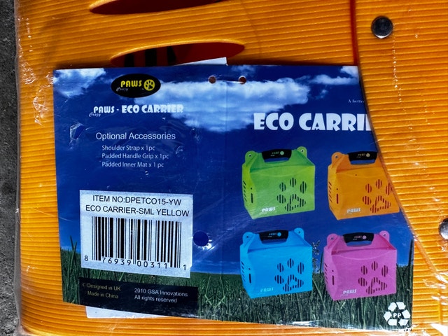 Paws Eco Carrier Small Yellow