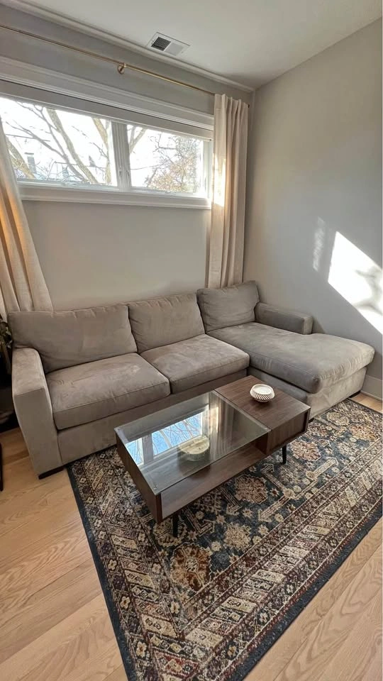 Crate & Barrel Axis 2-Piece Sectional Sofa (Right Chaise)