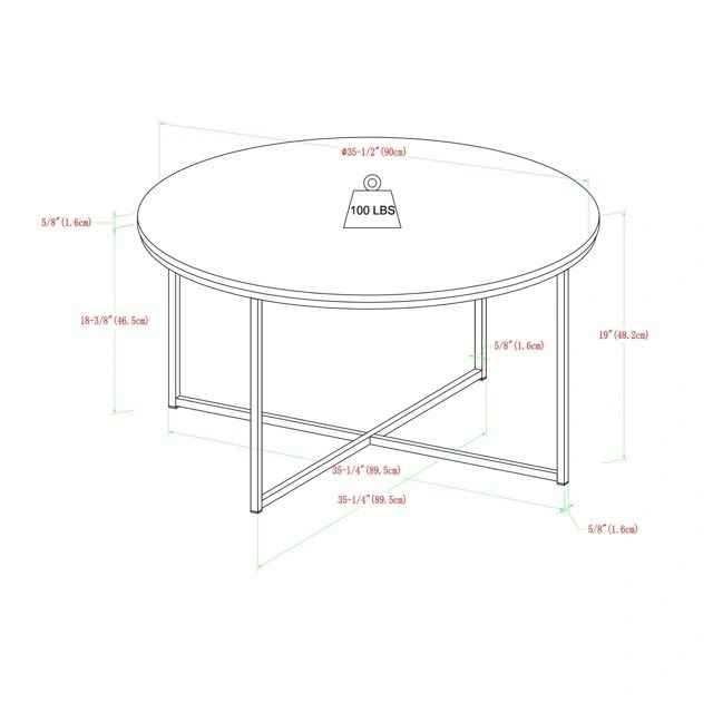 Cross Legs Coffee Table - Gold Base/Faux Marble Top for $80 - photo 2