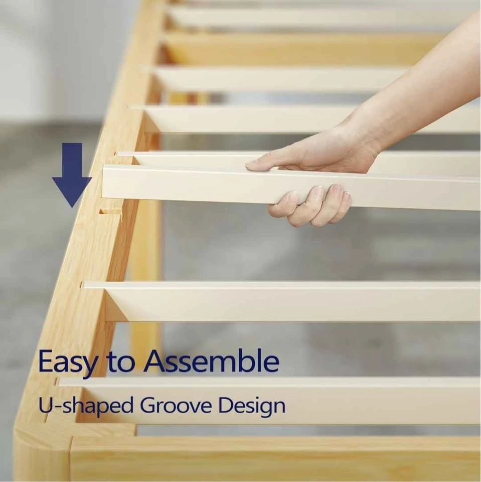 King Size Bamboo Wood Bed Frame - Heavy Duty, 12" High for $120 - photo 3