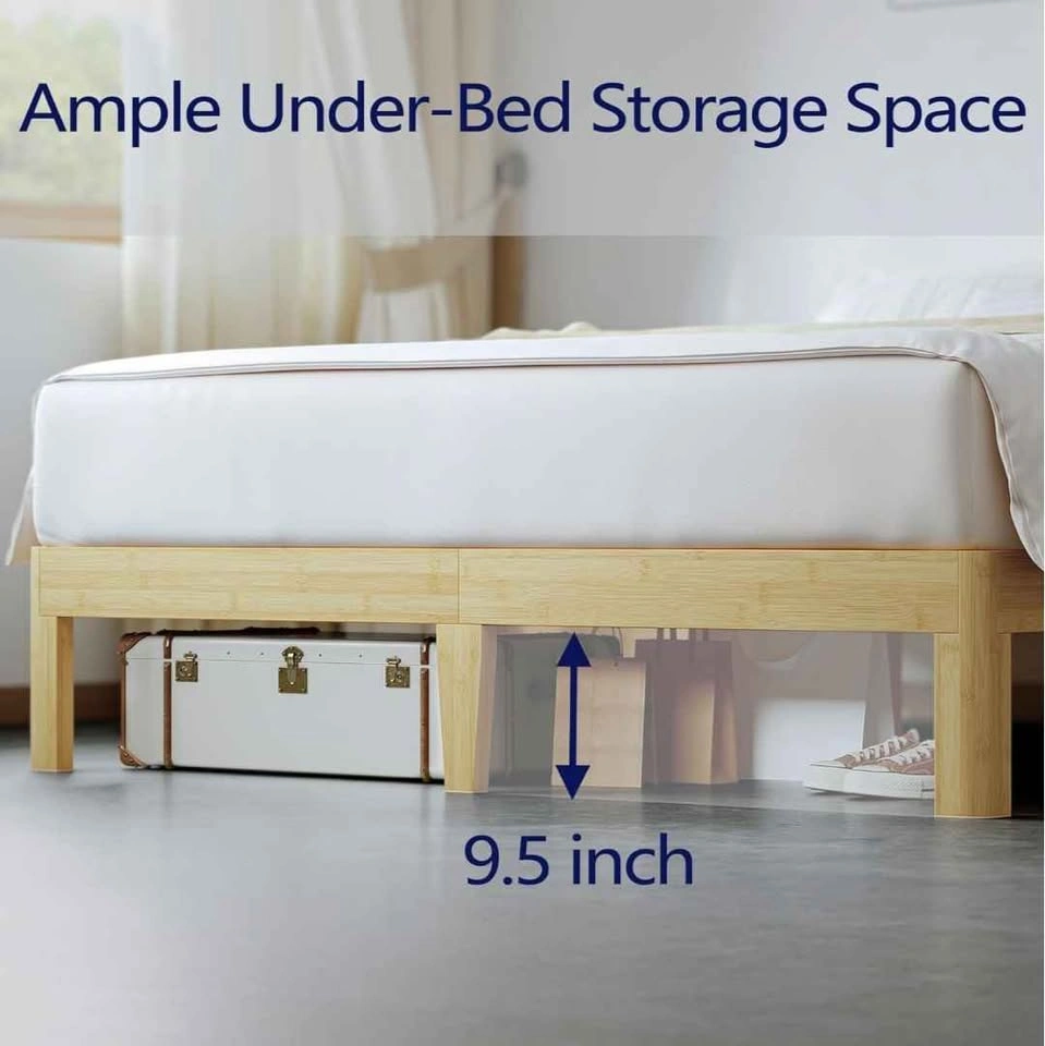 King Size Bamboo Wood Bed Frame - Heavy Duty, 12" High for $120 - photo 4