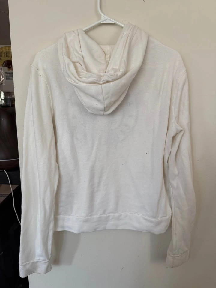 Women's Hollister Y2K Style White/Cream Hoodie - Size Large - photo 3