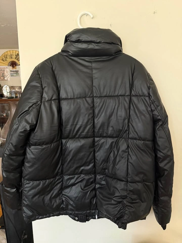 Women’s Steve Madden Black Faux Leather Puffer Jacket L - photo 2