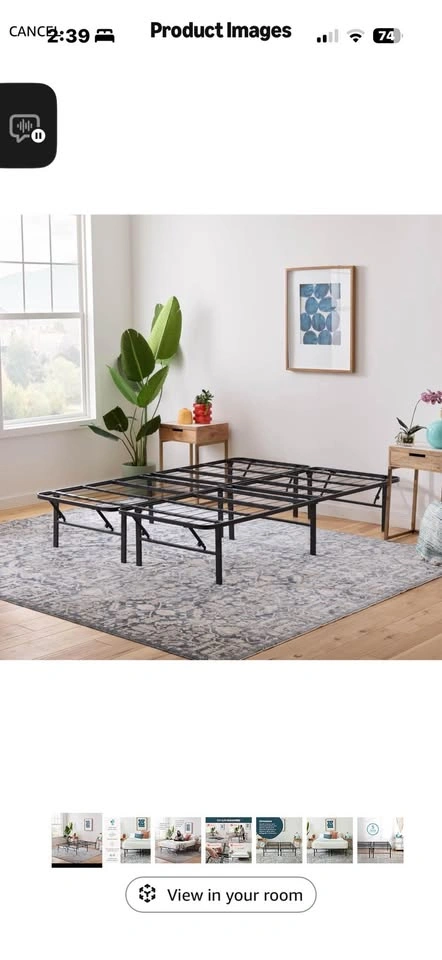Folding Steel Bed Frame w/ Storage - No Box Spring Needed - photo 4