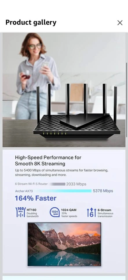 TP-Link Archer AX73 AX5400 WiFi 6 Router