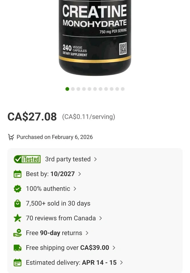 Creatine 750MG CAPSULES 240 count (sealed) - photo 4