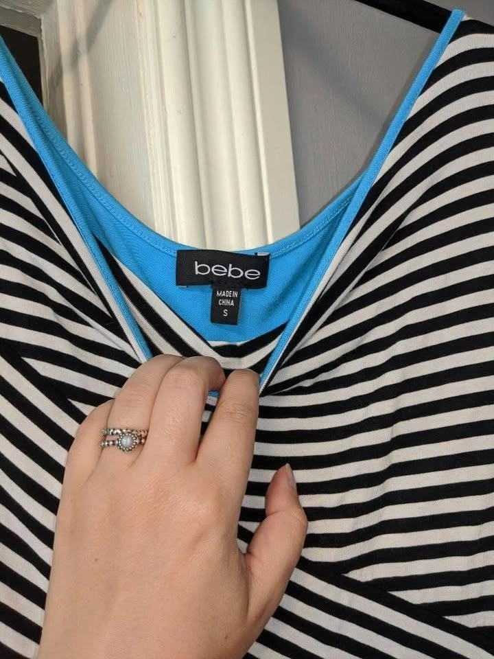 BEBE Blue/Striped Woman's Top - photo 2