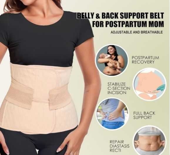 Abdominal Binder - MAMODY Small (S/M) Beige Cotton