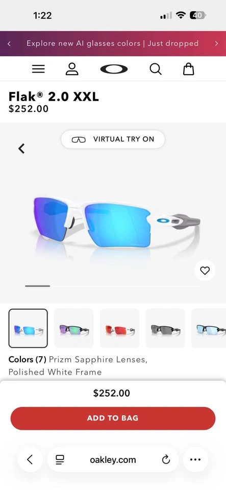 Oakley Flak 2.0 XXL Polished White Frame with Prizm Sapphire Len - photo 3