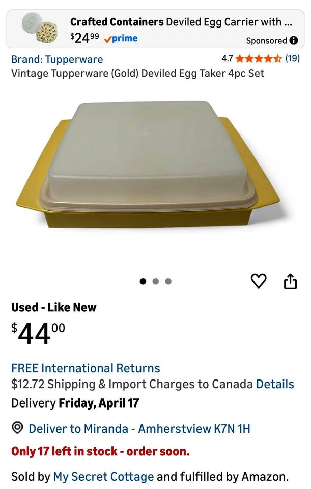 Vintage Tupperware Egg Holder
