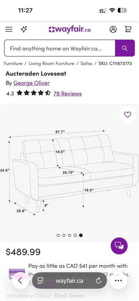 Loveseat sofa - photo 4