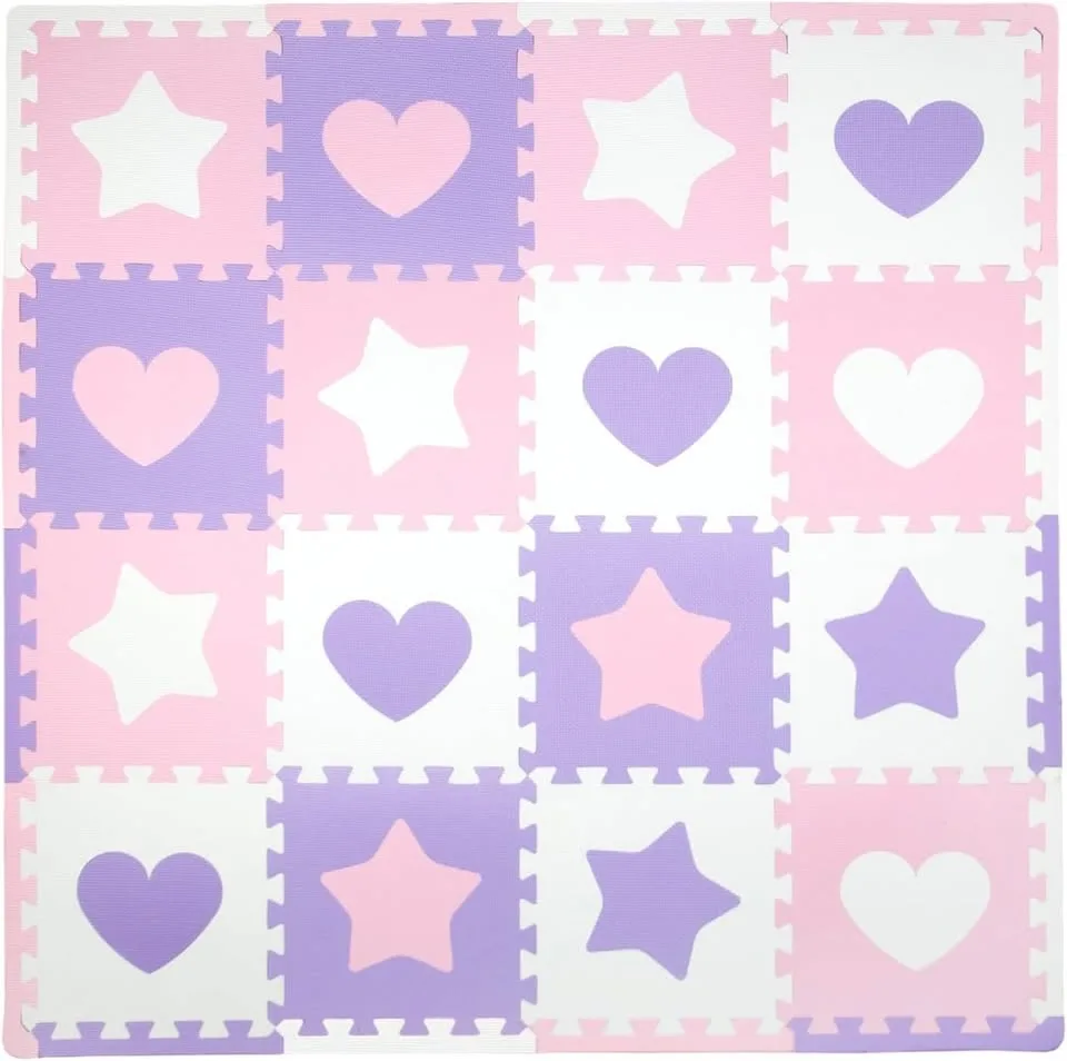 Tadpoles 50" x 50" Hearts & Stars Playmat Set image indicator(2)