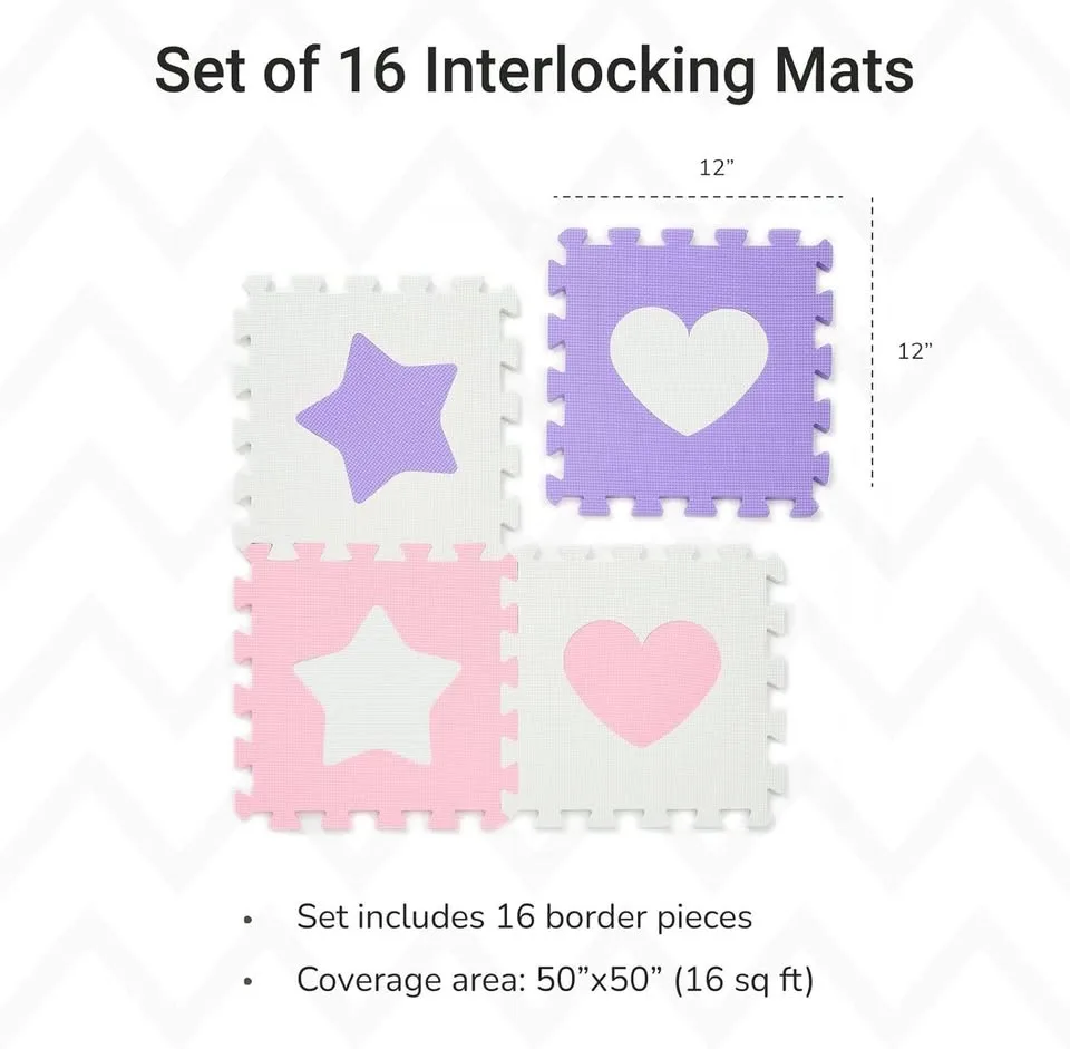 Tadpoles 50" x 50" Hearts & Stars Playmat Set image indicator(4)