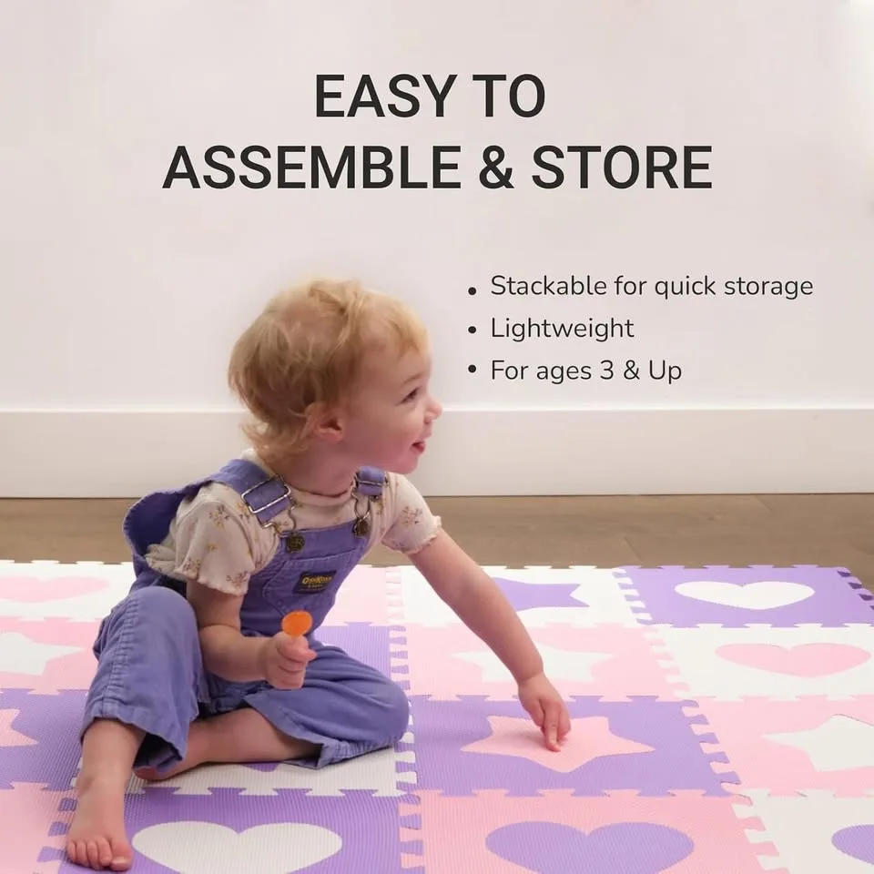 Tadpoles 50" x 50" Hearts & Stars Playmat Set image indicator(6)