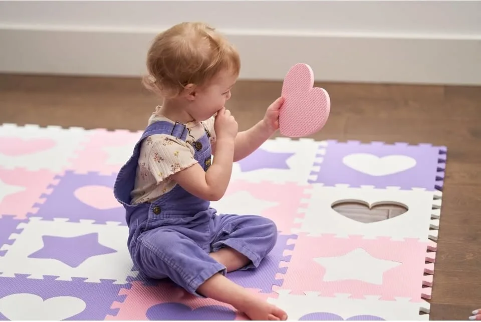 Tadpoles 50" x 50" Hearts & Stars Playmat Set image indicator(8)