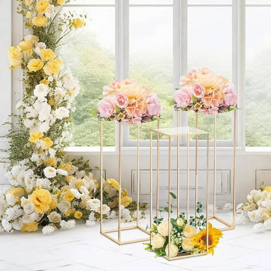 Wedding Flower Stands, Gold, 3 pcs image indicator(5)