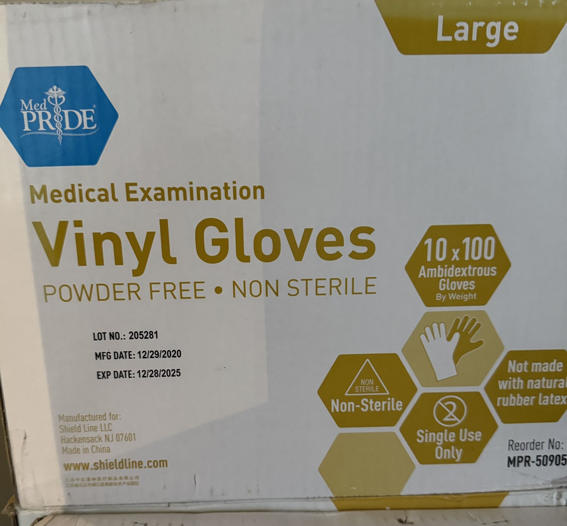 MedPride Vinyl Gloves Power-Free, Large 1000-pack - photo 2