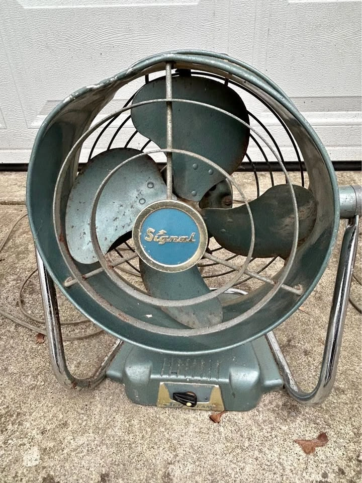 3 Vintage Industrial Fans - Signal & Spiderweb Cage