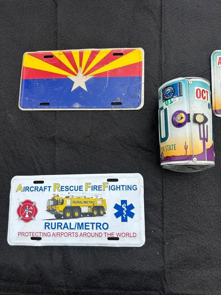 Vintage License Plate Lot (NY/AZ) + Littlearth "Project" Purse - photo 5