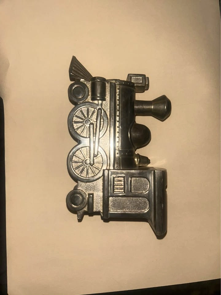 Small Pewter (?) Metal Train Bank - photo 4