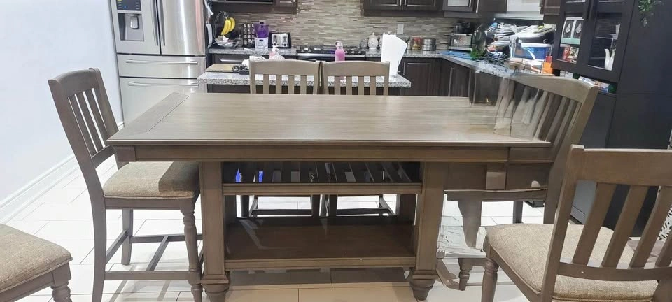 7 PC Counter Height Dining Table Set - photo 2