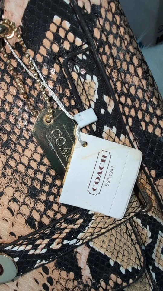 Coach Snake Print Leather Satchel – Neutral Tone | Like New - photo 2
