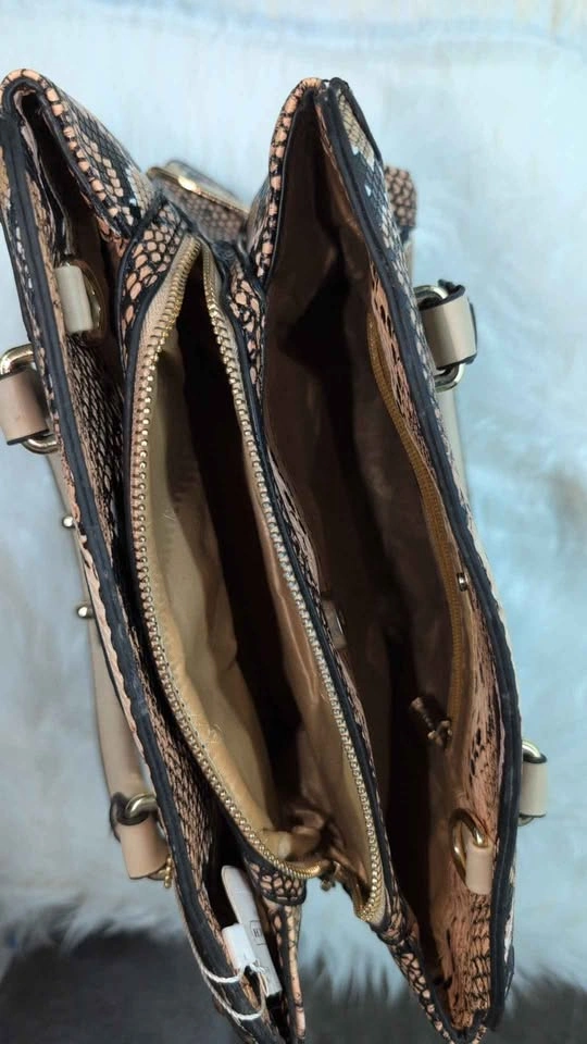 Coach Snake Print Leather Satchel – Neutral Tone | Like New - photo 3