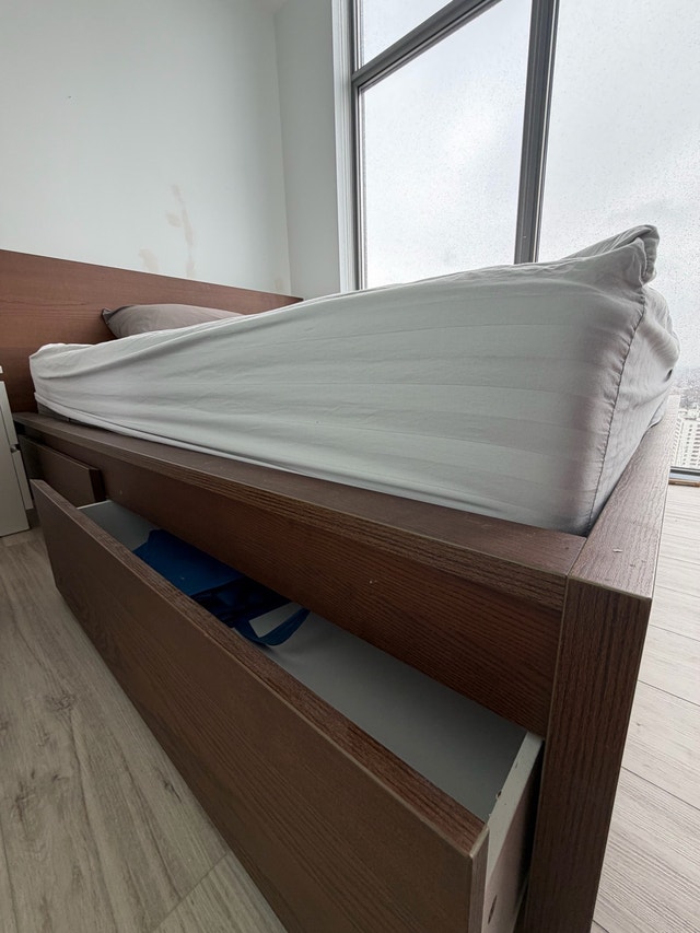 Queen Bed Frame with Drawers and Mattress - photo 3