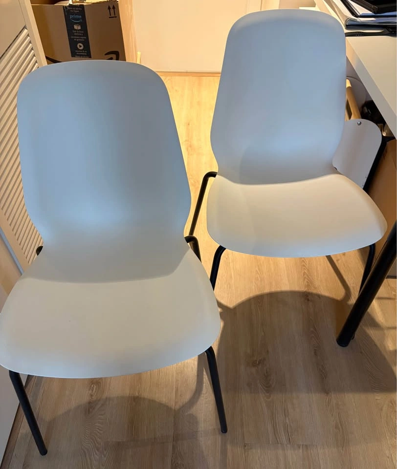 IKEA Linmonn Table + 2 Lidas Chairs (White/Black, 100x60cm) - photo 3
