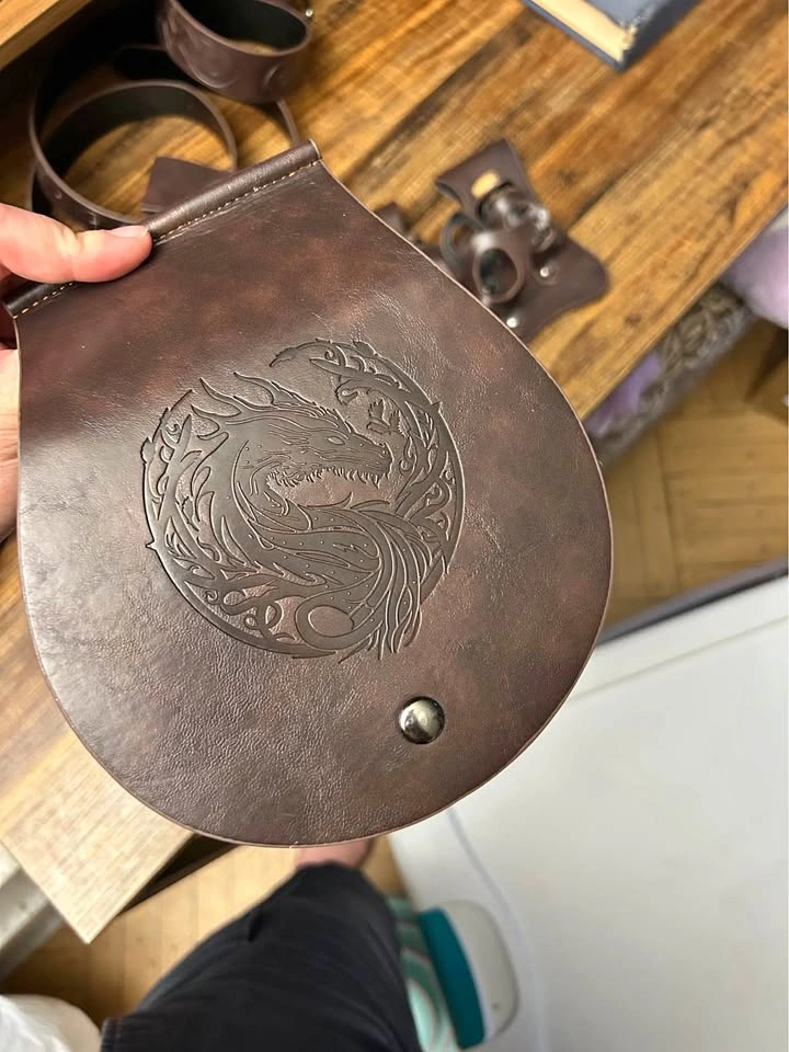 Dragon Faux Leather Pouch for Renaissance Faire