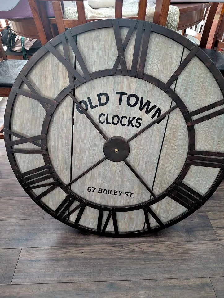 Solid wood and metal Decorative wall clock large 36 inches