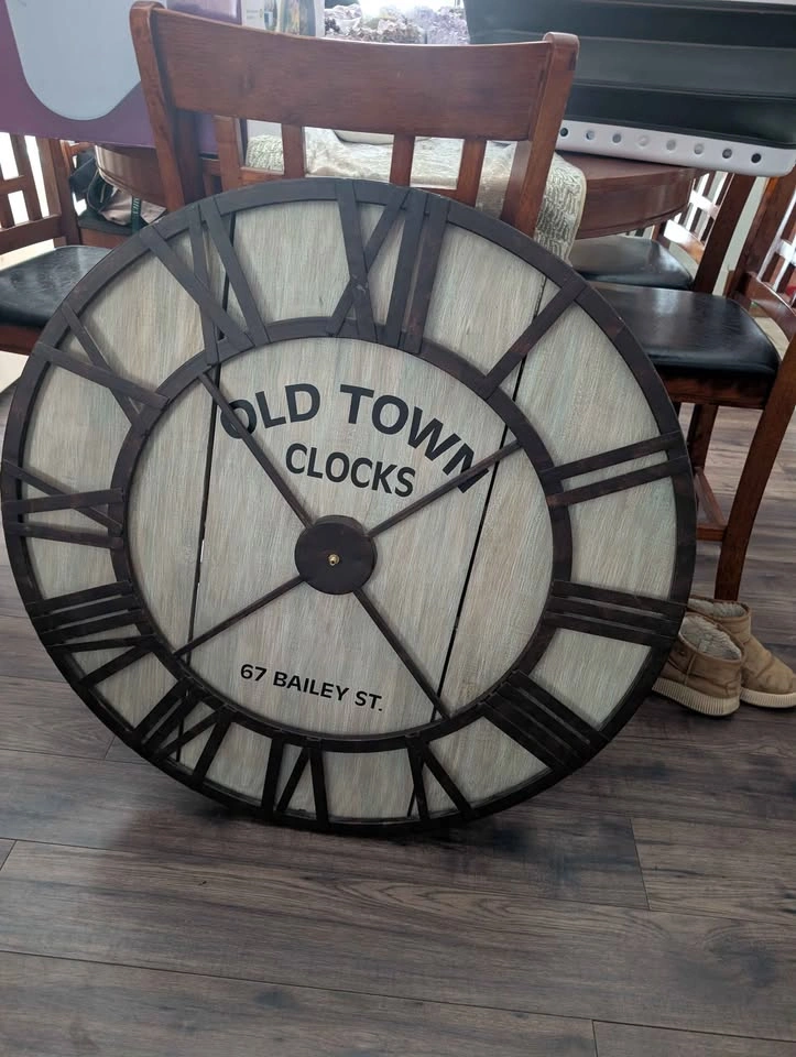 Solid wood and metal Decorative wall clock large 36 inches - photo 4