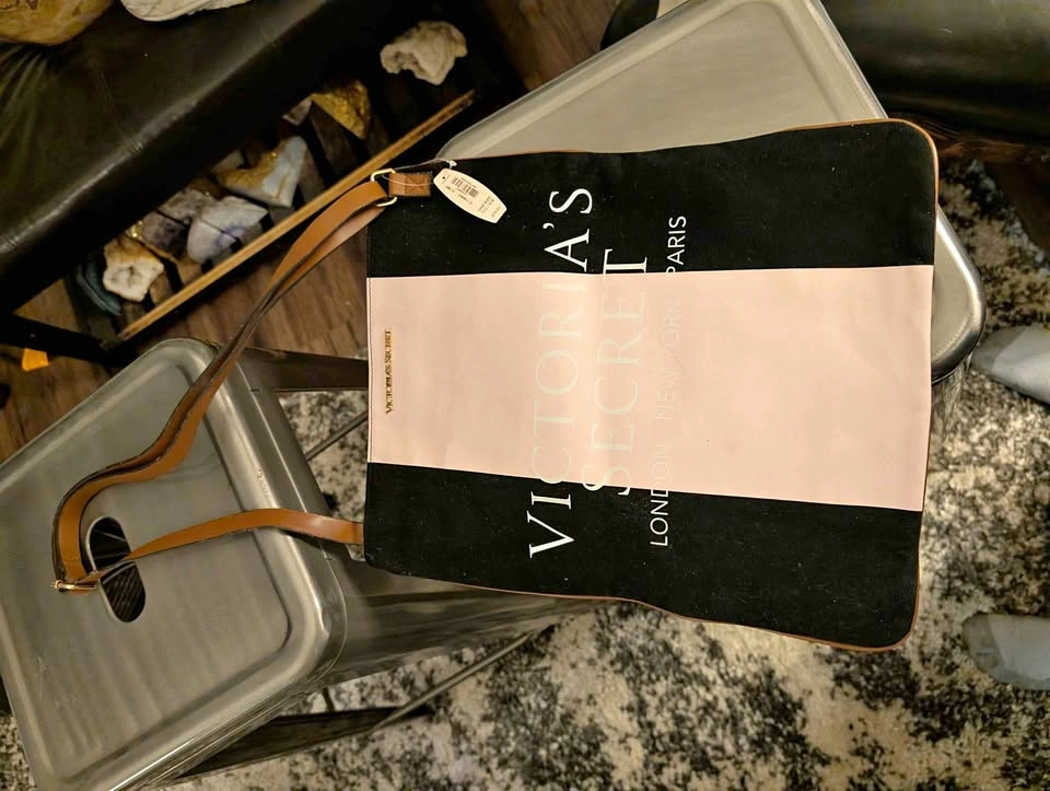 Victoria's Secret New Black Pink Crossbody Bag with Tag