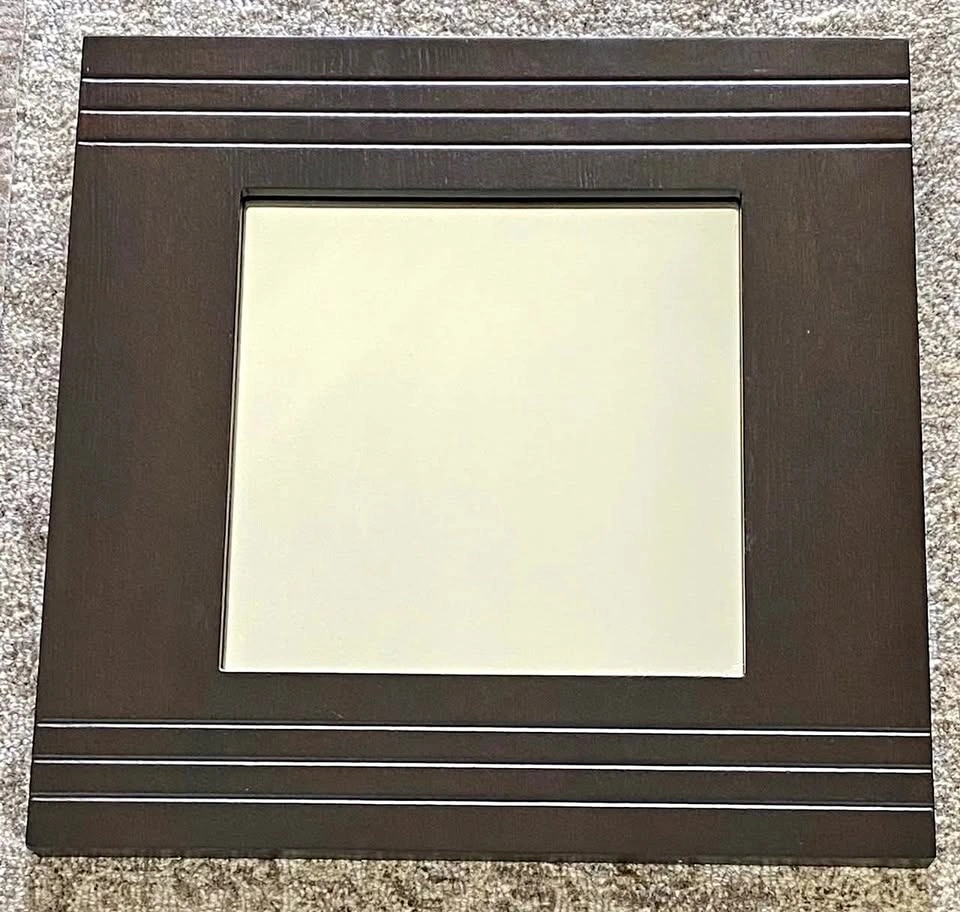 Pier1 Imports Decorative Wooden Square Accent Mirror and Candle