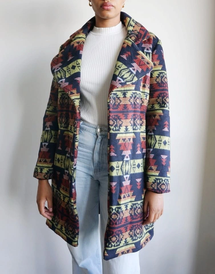 Brown Lime Aztec Pattern Peacoat - photo 5