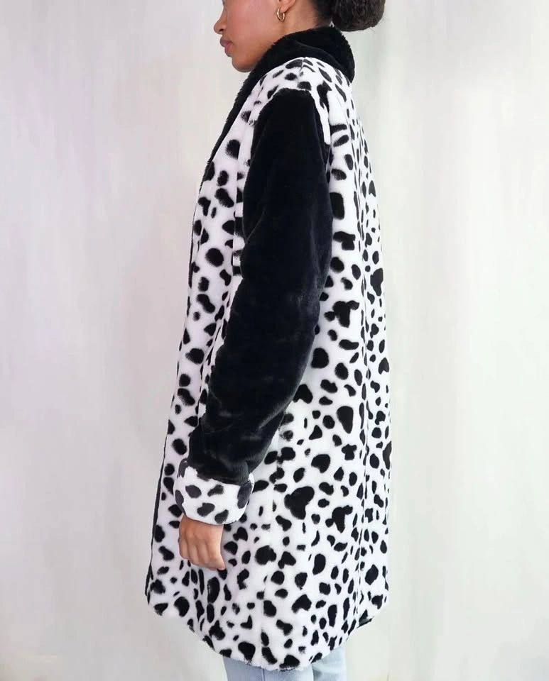 Cruella Deville Dalmatian Print Fuzzy Jacket - Size L - photo 4