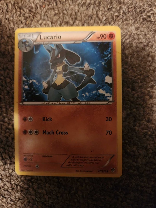 Lucario Pokémon Card (2012 set)