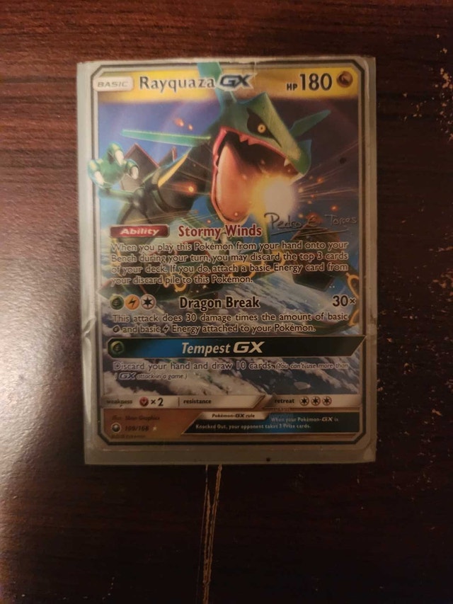 2018 World Championship Full Art Rayquaza GX Pokémon Card