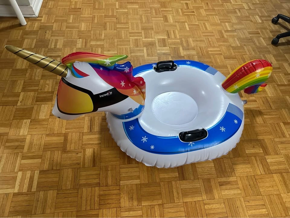 Snow Tube / Inflatable Snow Sled – Unicorn Design ❄️🦄 - photo 2