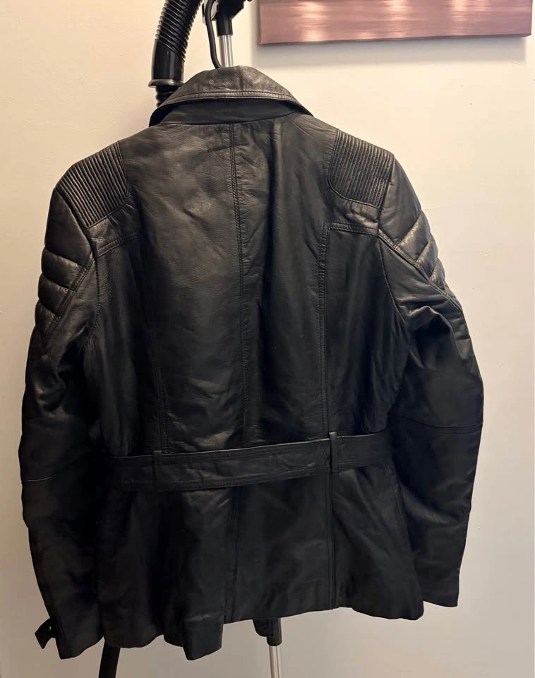 River Island Black Biker Leather Jacket UK 12 / EUR 38 - photo 2
