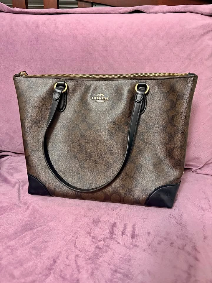 Coach Signature Monogram Tote Bag