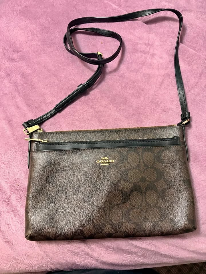 Coach Signature Crossbody Bag with Removable Pouch