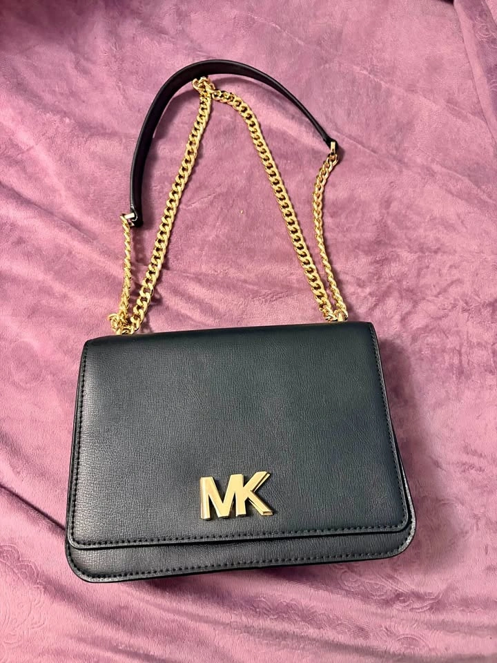 Michael Kors Black Leather Crossbody Bag