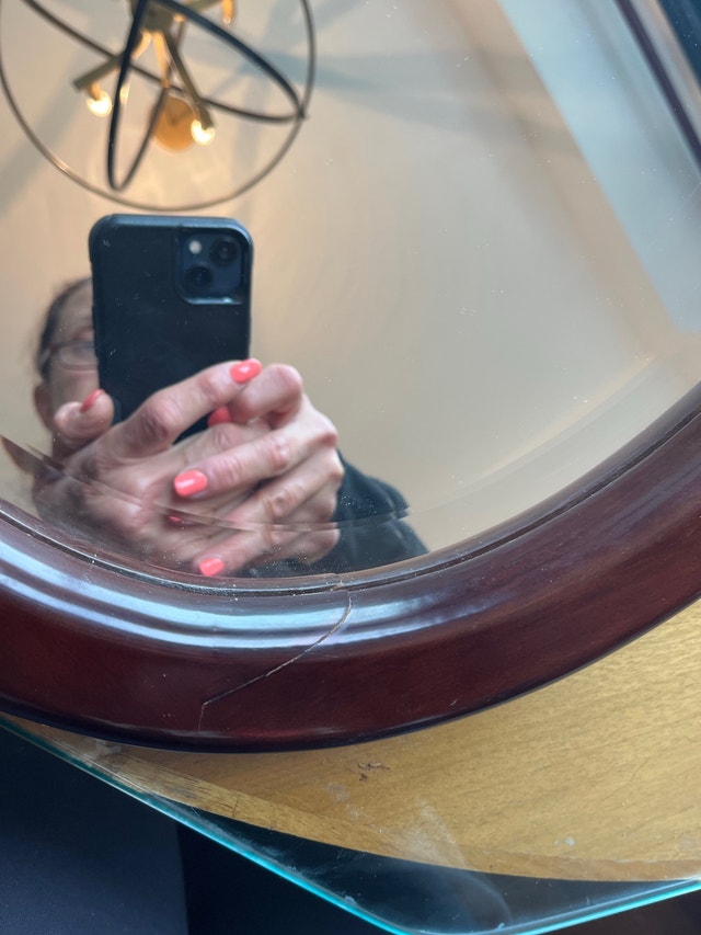 Solid wood oval mirror - photo 4