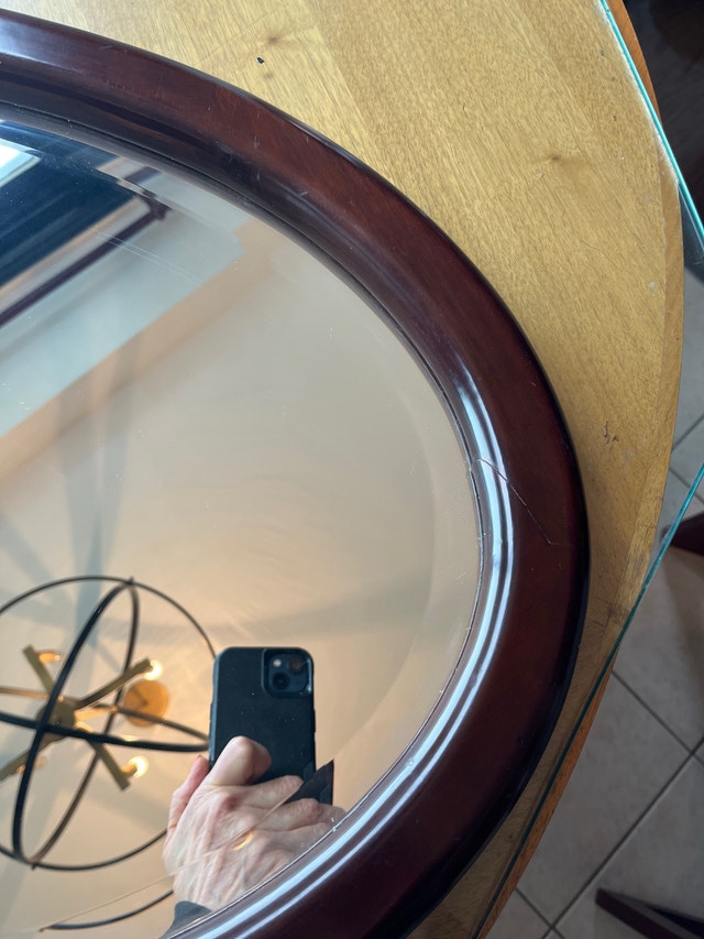 Solid wood oval mirror - photo 5