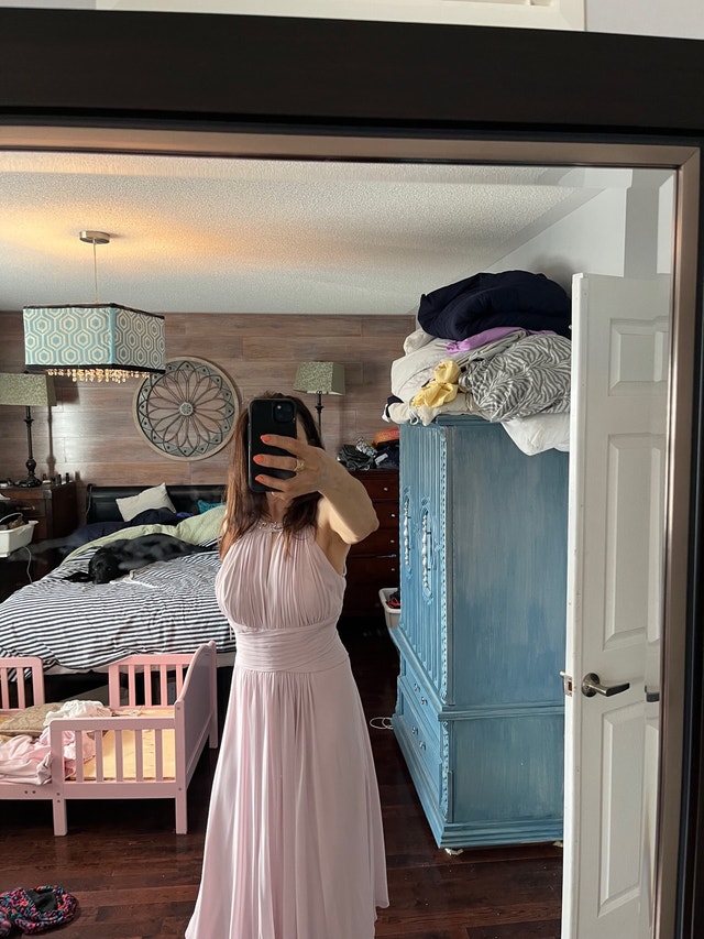 Elegant Powder Pink Beaded Dress
