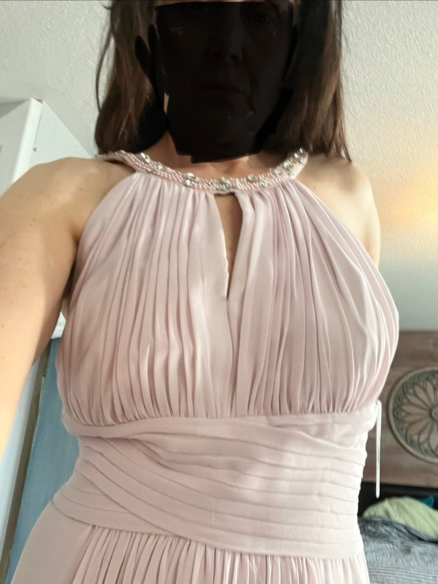 Elegant Powder Pink Beaded Dress - photo 2