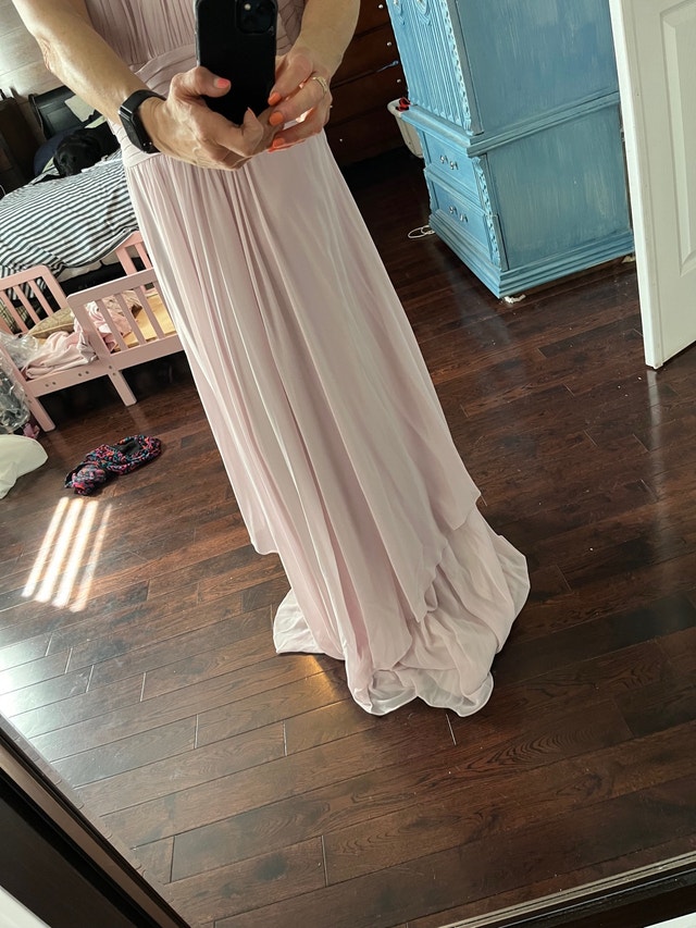 Elegant Powder Pink Beaded Dress - photo 4