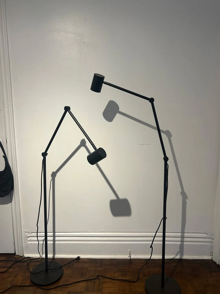 2 x IKEA NYMÅNE Black Floor/Reading Lamps - photo 2