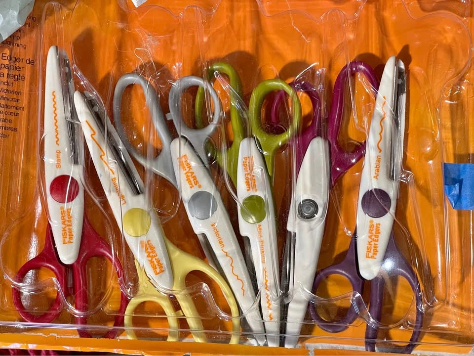 Set of 6 Scissors - Scrapbooking Arts & Crafts